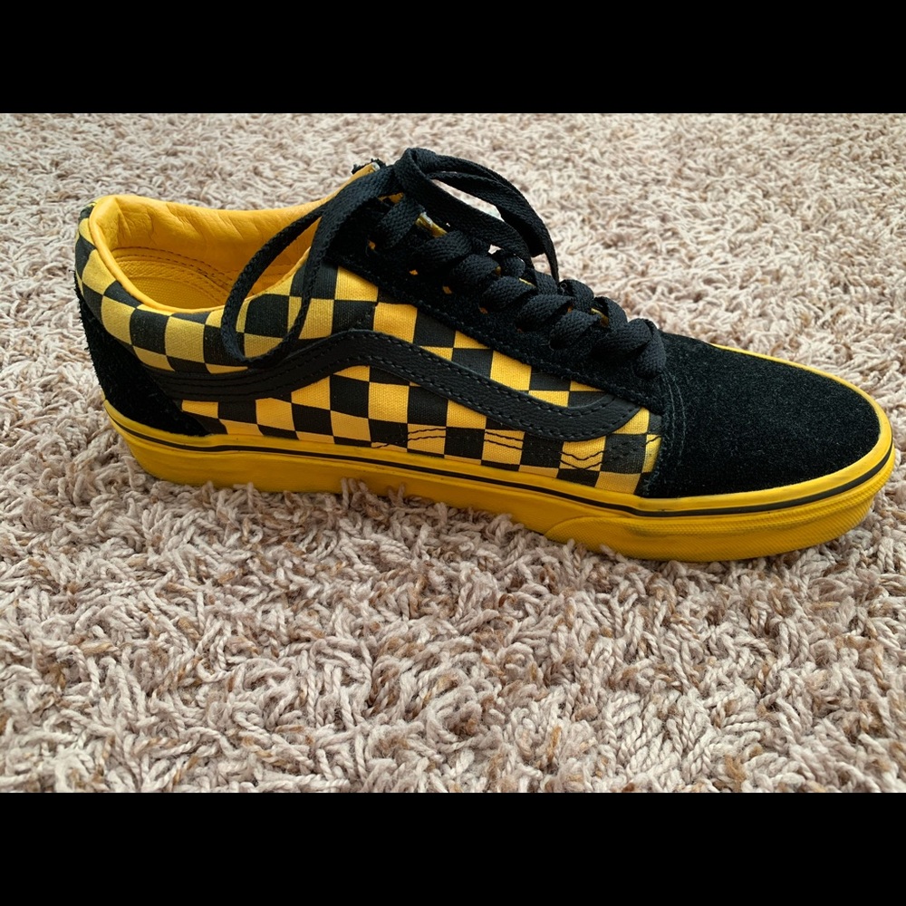 Yellow and black checkered vans!